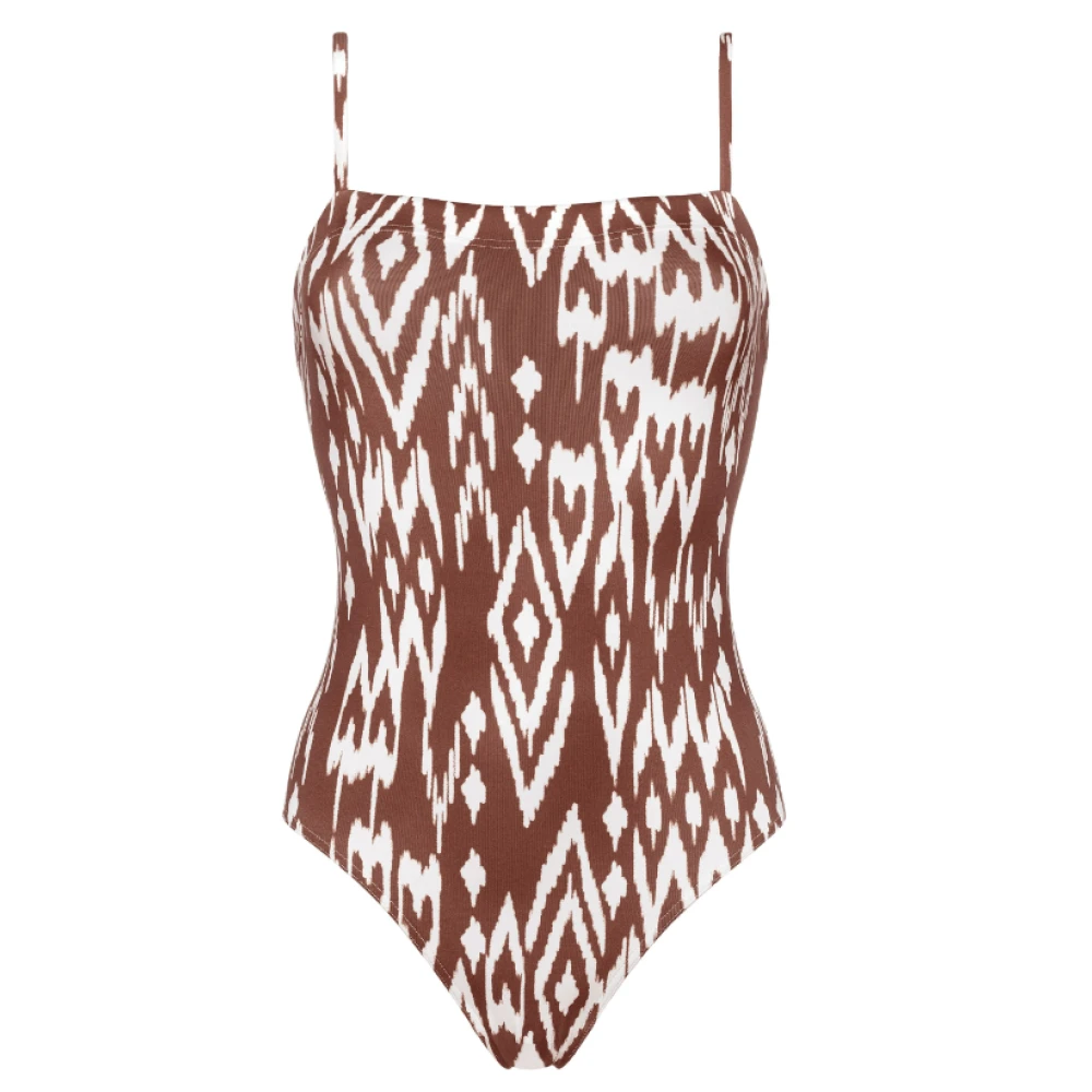 Eres Geometrisch Print Badpak Brown Dames