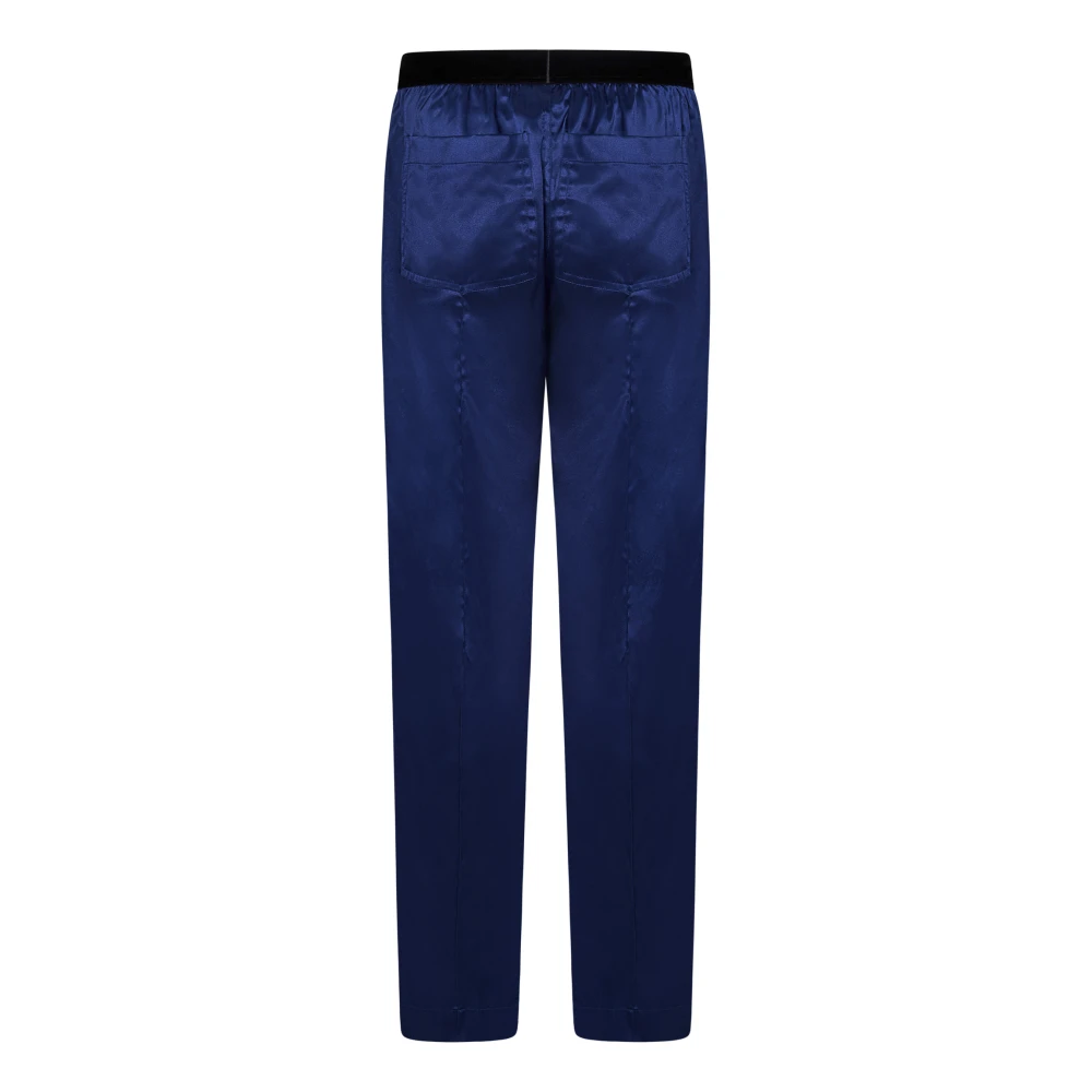 Tom Ford Luxe Blauwe Zijden Broek Blue Heren