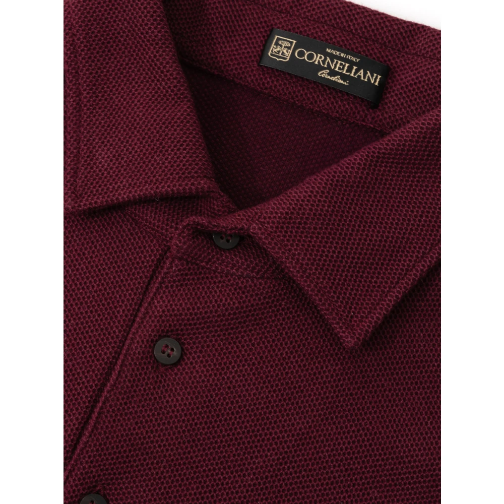 Corneliani Katoen en Kasjmier Polo Shirt Red Heren