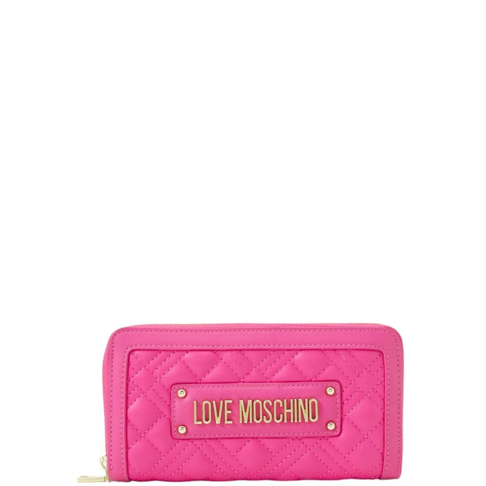 Love Moschino Gewatteerde PU Portemonnee in Fuchsia Pink Dames