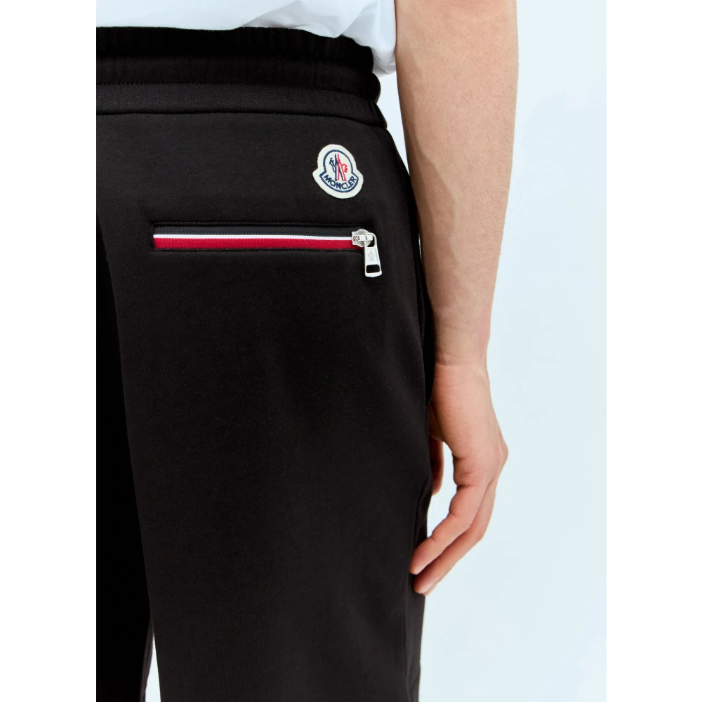 Moncler Fleece Logo Patch Shorts Black Heren