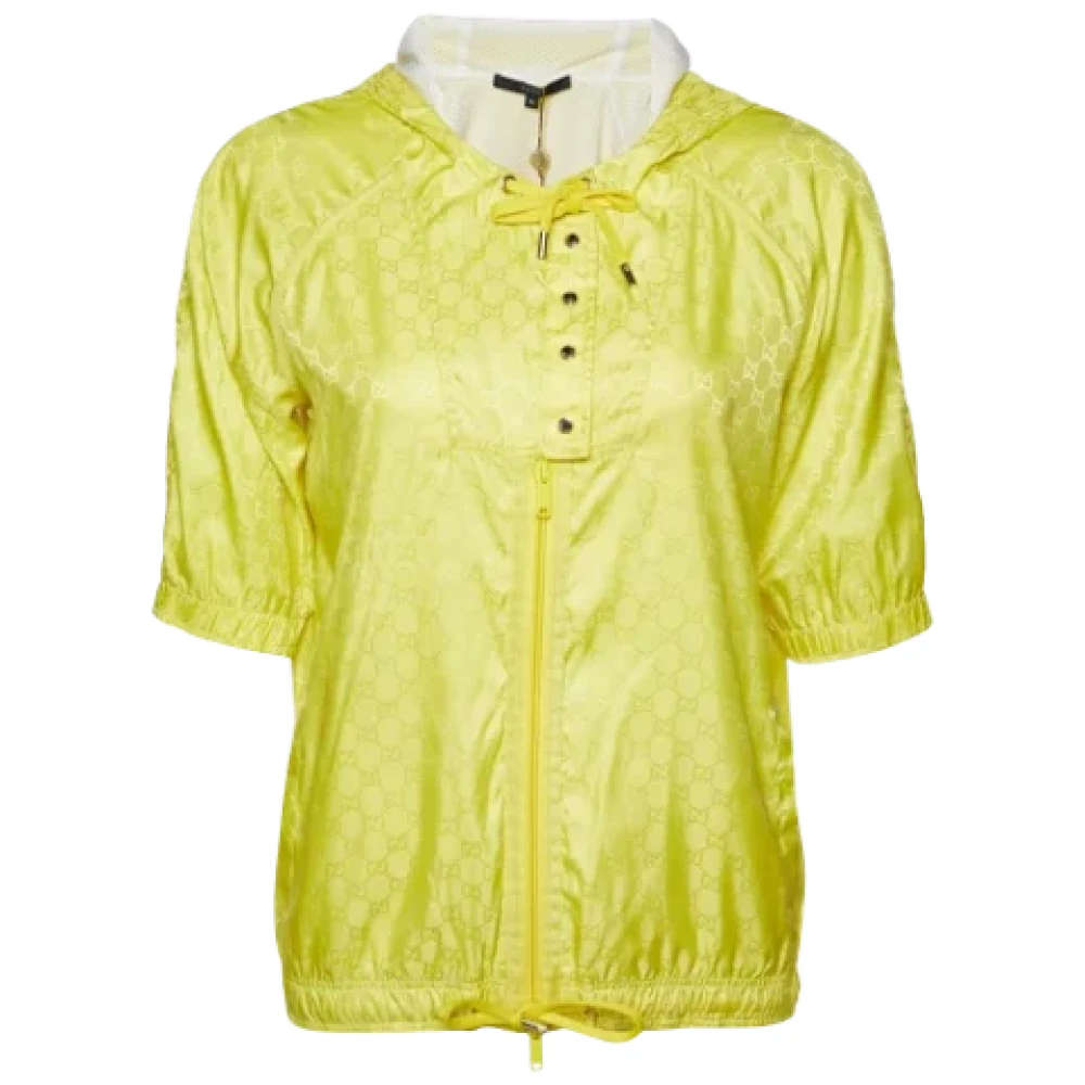 Gucci Vintage Pre-owned Fabric outerwear Yellow Dames