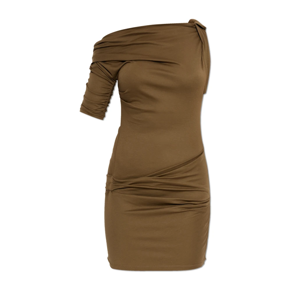 Jacquemus Brown Drapeado Mini Dress - Female - Short Dresses - S - Dresses