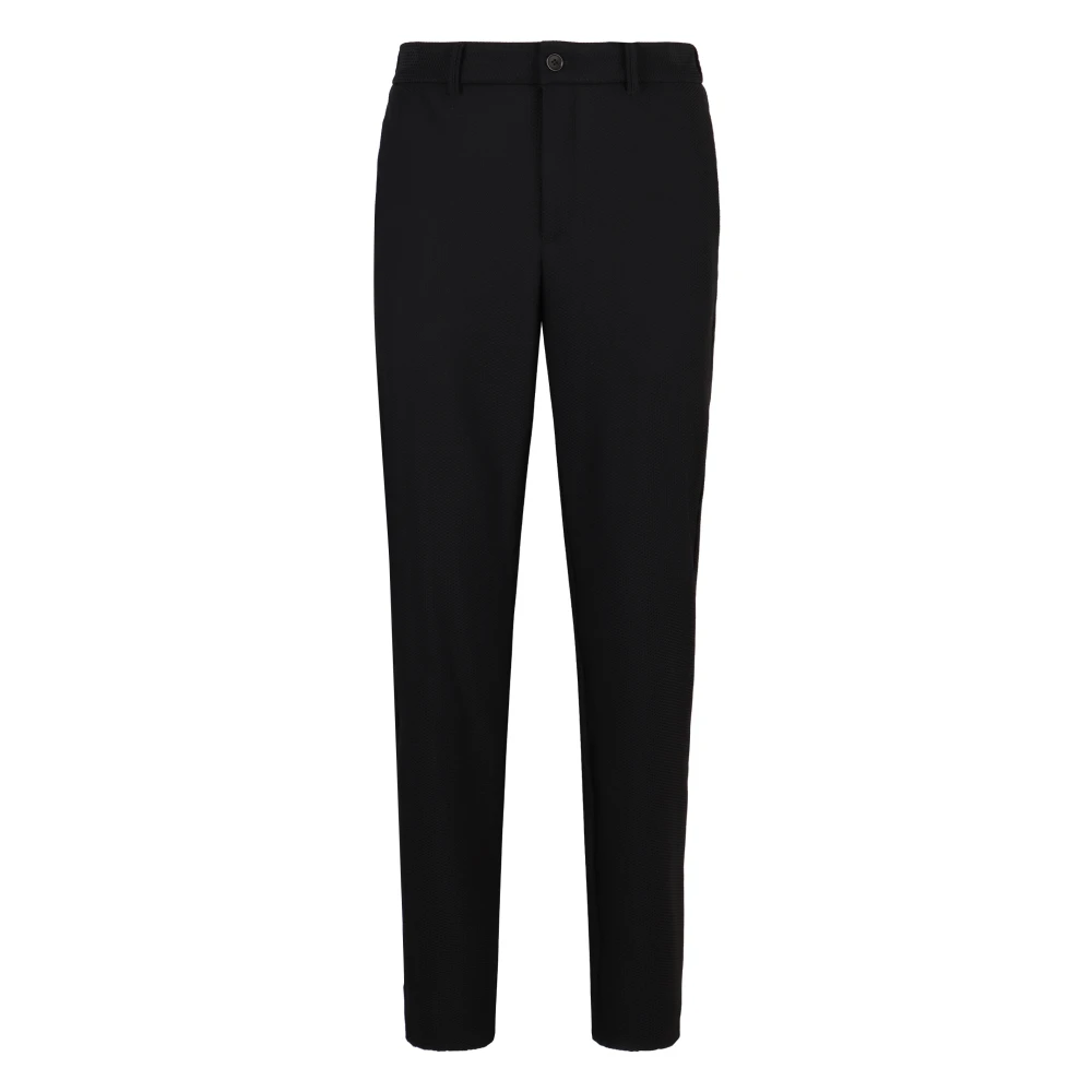 Giorgio Armani Getailleerde Techno Fabric Broek Black Heren