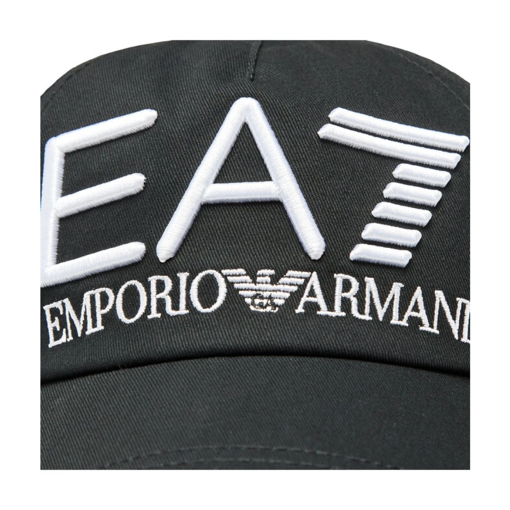 Emporio Armani EA7 Zwarte Katoenen Pet Geborduurd Logo Black Heren