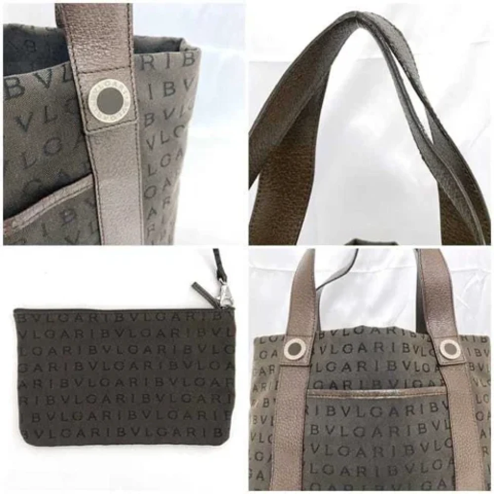 Bvlgari Vintage Pre-owned Canvas shoulder-bags Brown Dames