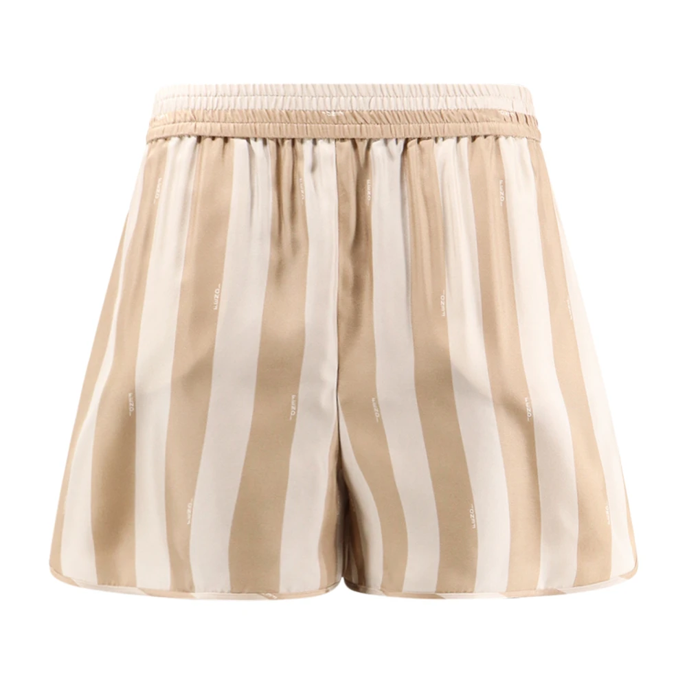 Fendi Zijden Pequin Shorts met Elastische Taille Beige Dames