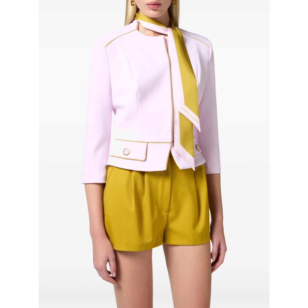Elisabetta Franchi Roze en Gele Mode Buitenkleding Pink Dames