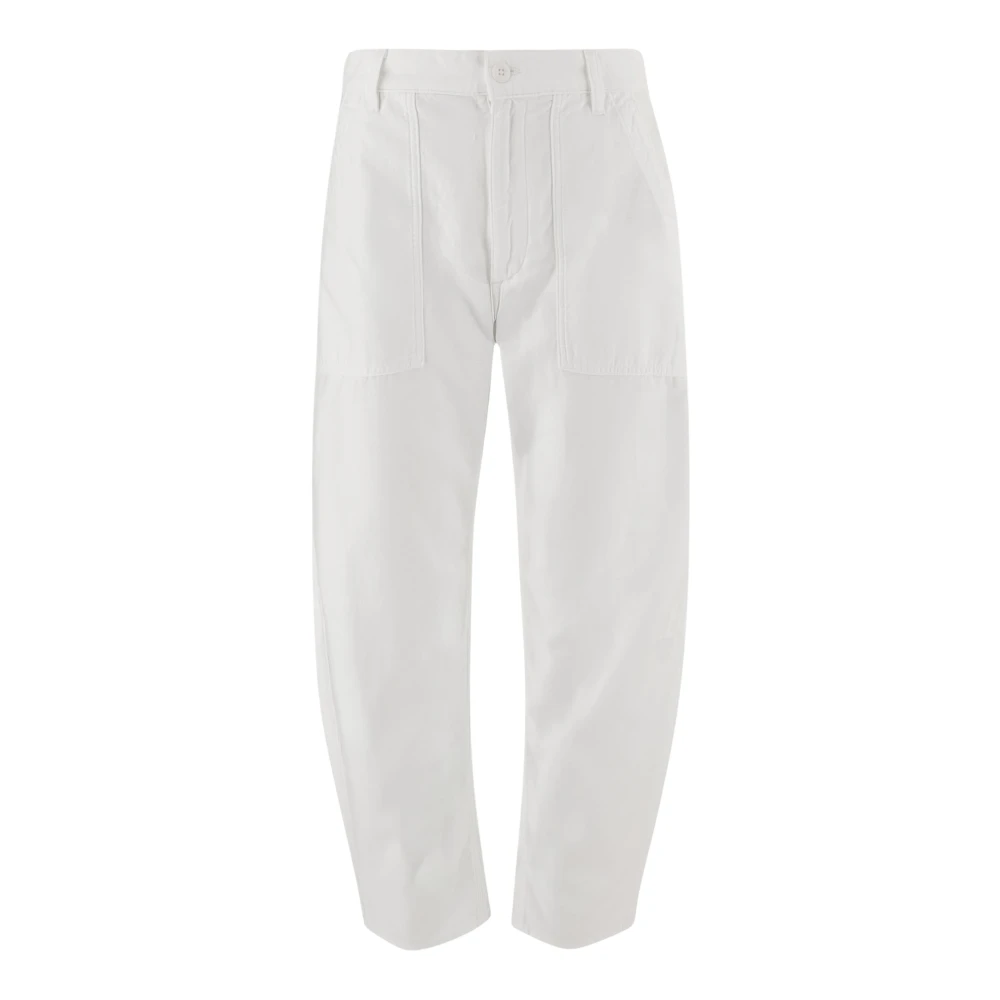 Polo Ralph Lauren Women's White Straight Trousers, Xl, Ricky Cotton Trousers