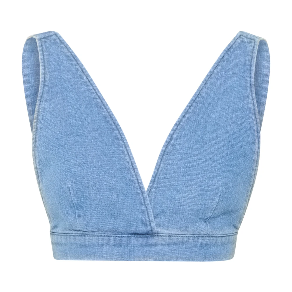 Gestuz Denim Mouwloze Top Blue Dames