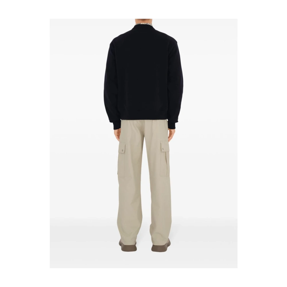 Burberry Zwarte Katoenen Ronde Hals Sweatshirt Black Heren