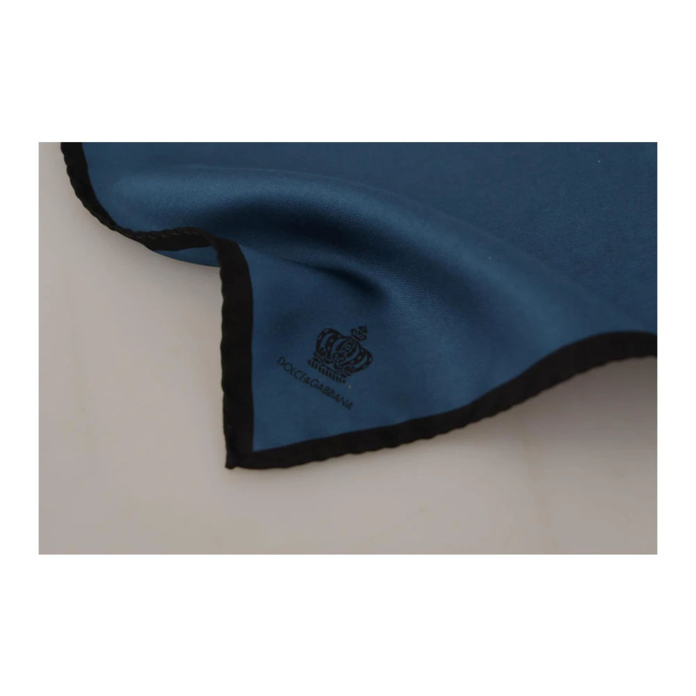 Dolce & Gabbana Zijden Sjaal met Logodetails Blue Heren