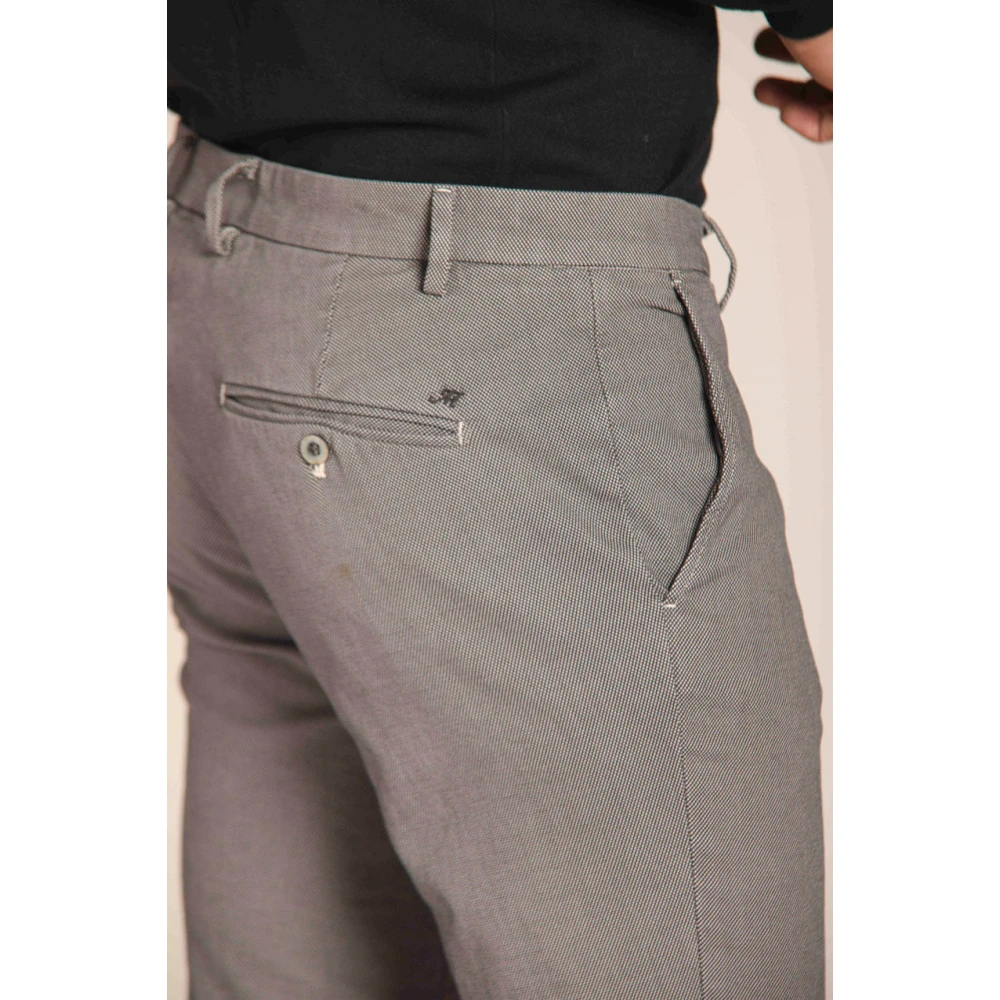 Mason's Milano Style Chino Broek Katoen Stretch Gray Heren
