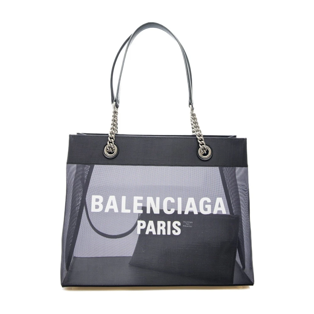 Balenciaga Stijlvolle Shopper Tas met Leren Details Black Dames
