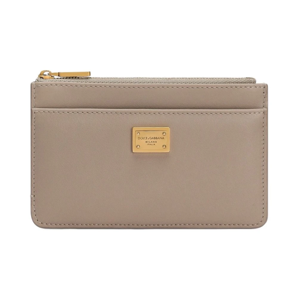 Dolce & Gabbana Vrouw Beige Plongé Kalfsleer Kaarthouder
