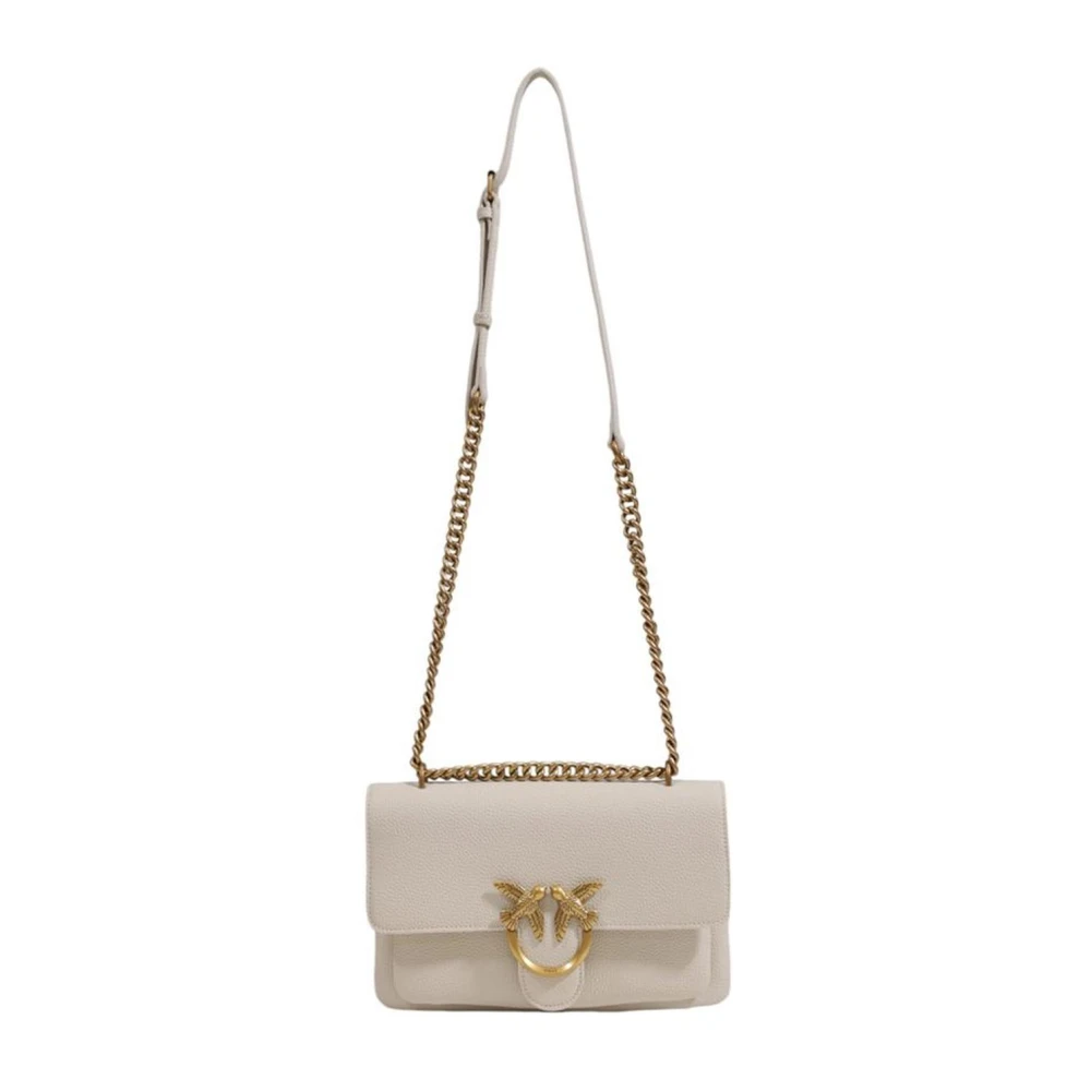 pinko Stijlvolle Leren Handtas White Dames