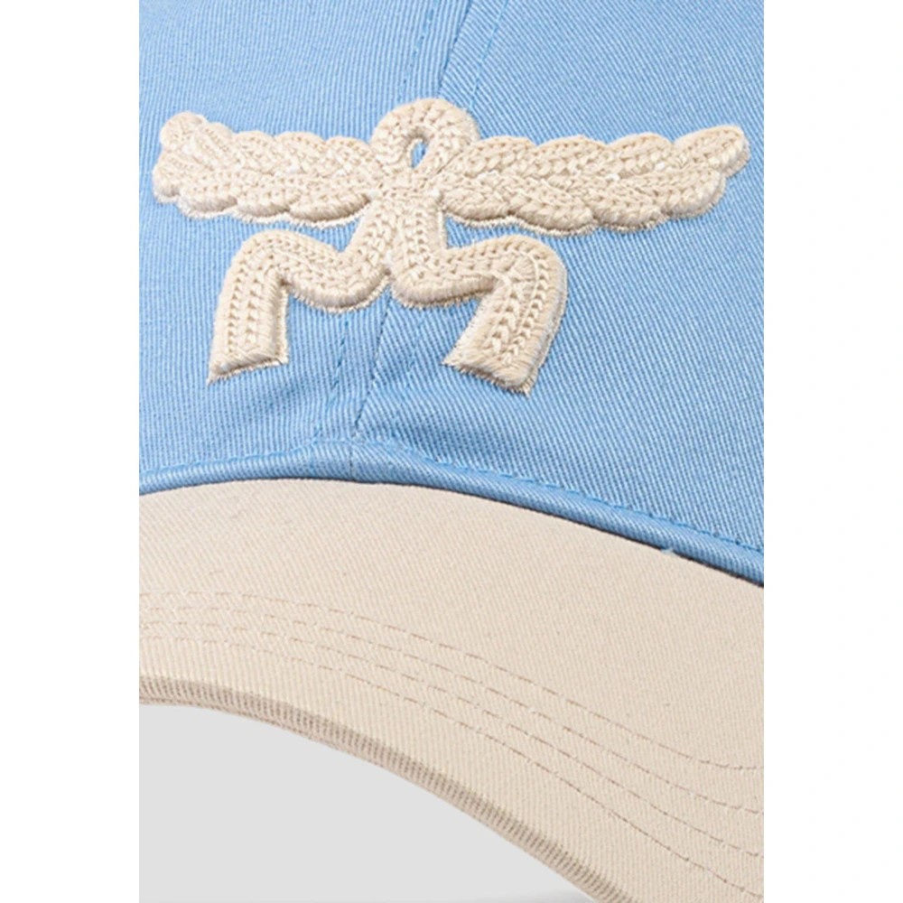 MCM Essentiële cape van katoenen keperstof met logo Blue Unisex