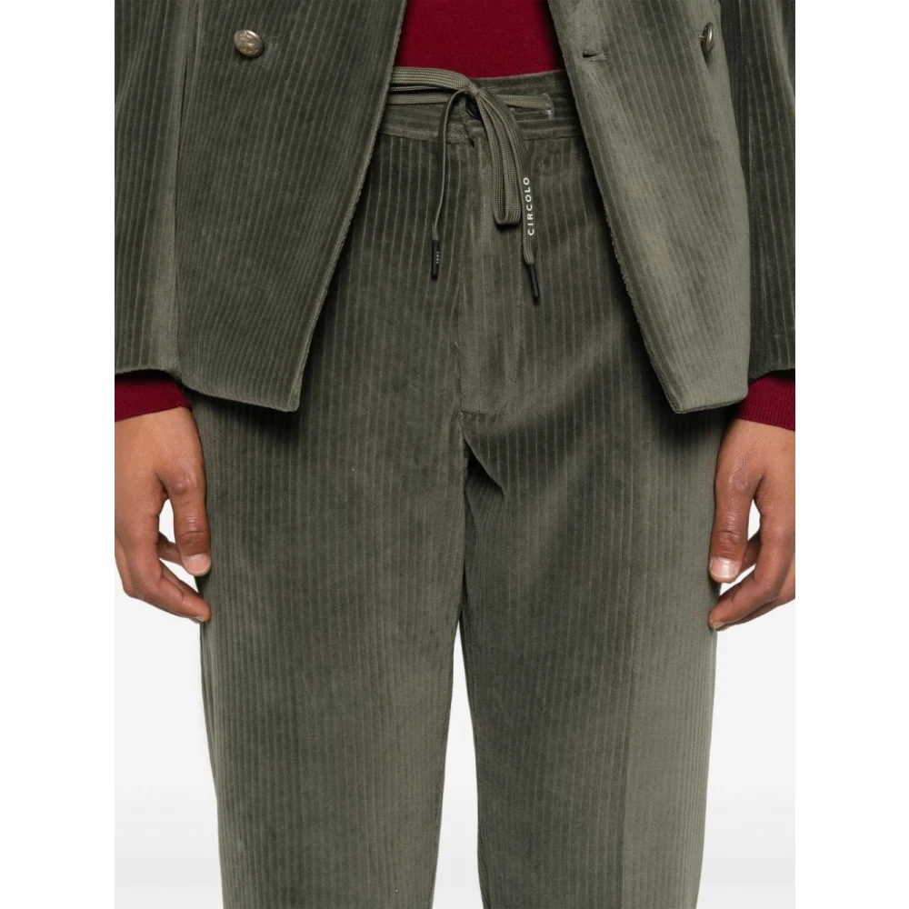 Circolo 1901 Groene Corduroy Trekkoord Broek Green Heren