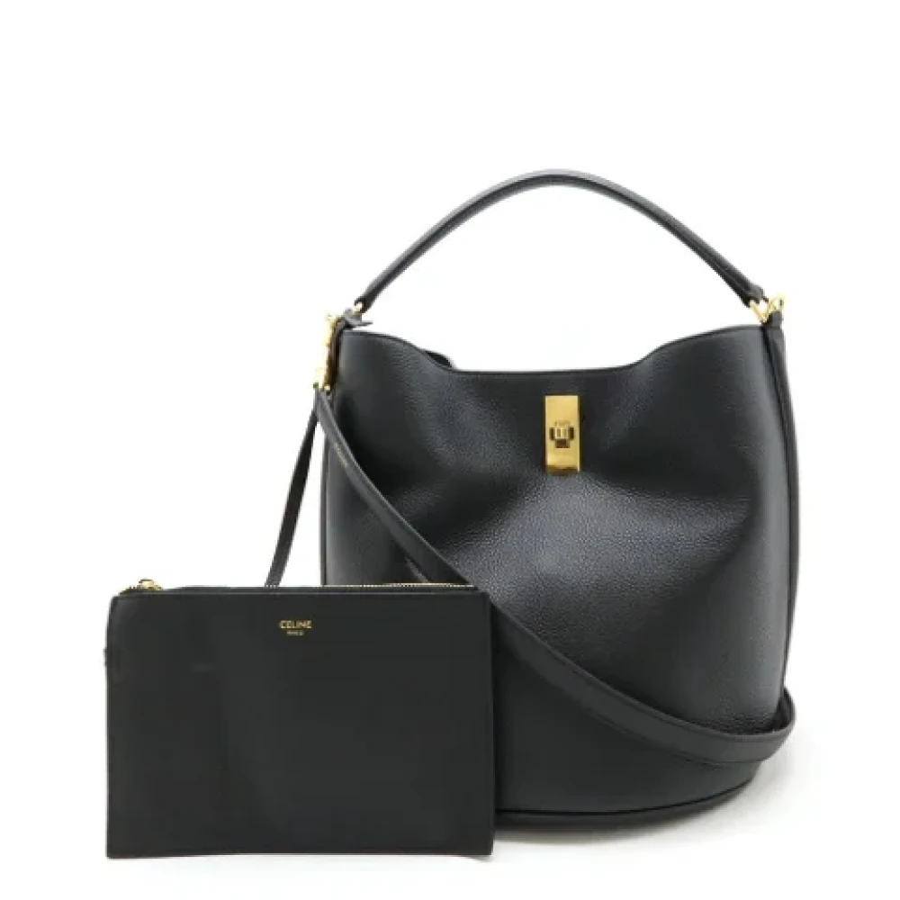 Celine Vintage Pre-owned Leather shoulder-bags Black Dames