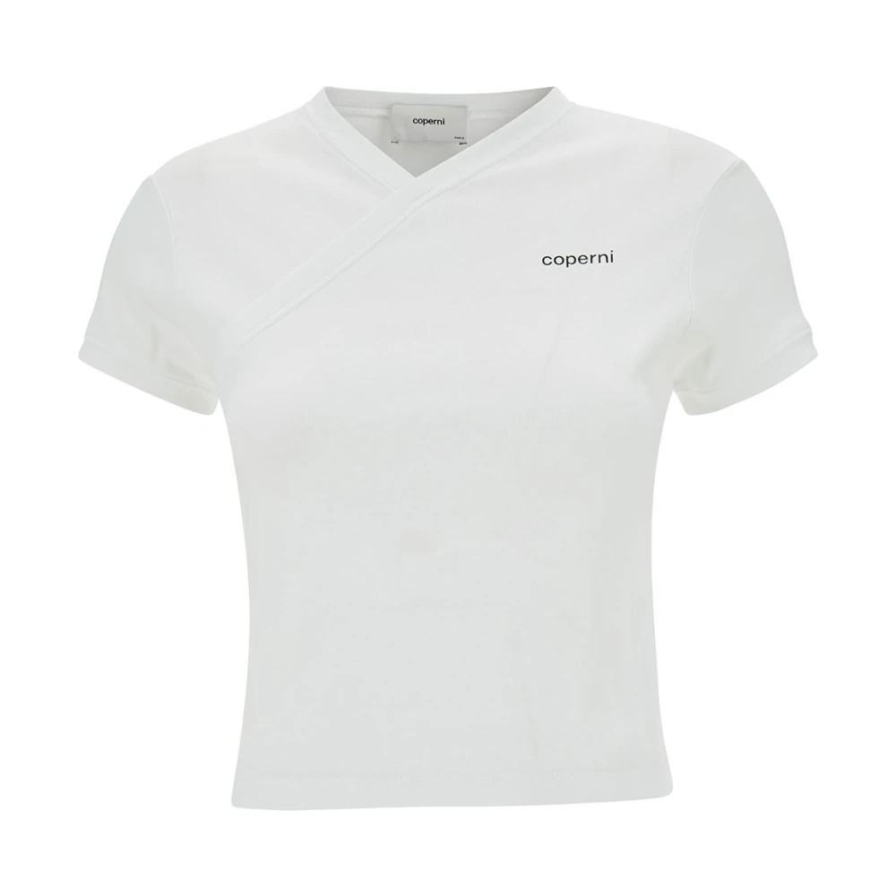 Coperni Wit V-Hals T-Shirt White Dames