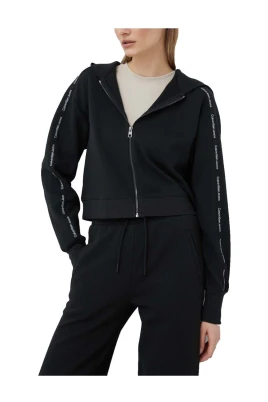 Crop Zip Hoodie med Logo