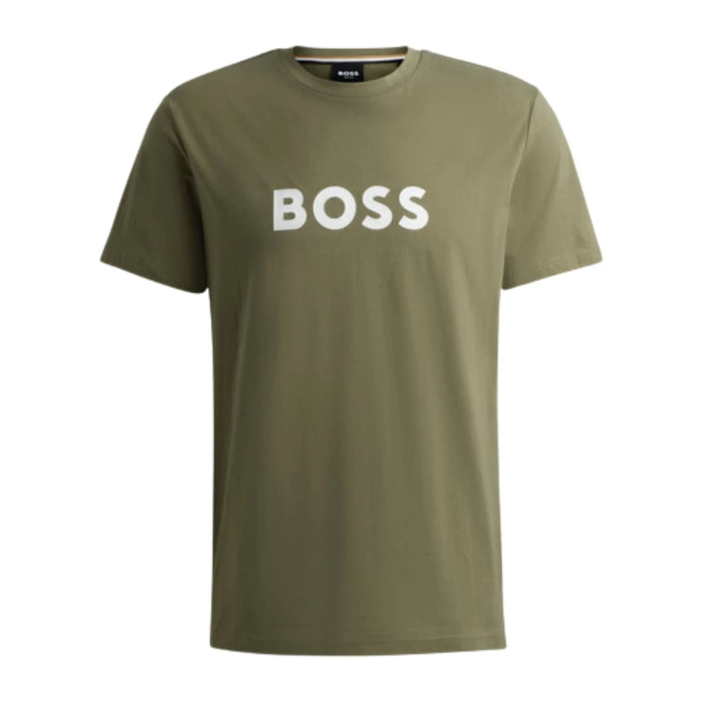 Hugo Boss Heren Logo Print Katoenen T-Shirt Green Heren