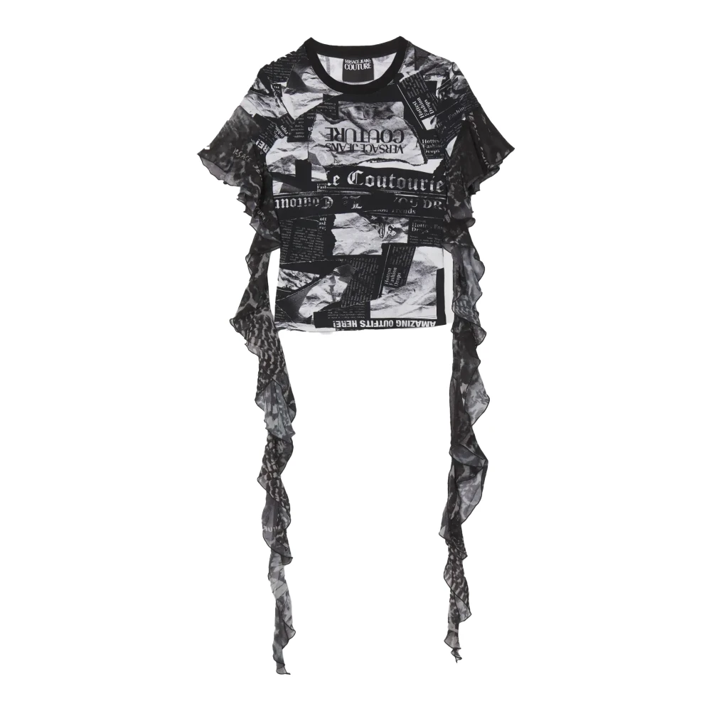 Versace Jeans Couture Korte Mouw Ronde Hals T-shirt Black Dames
