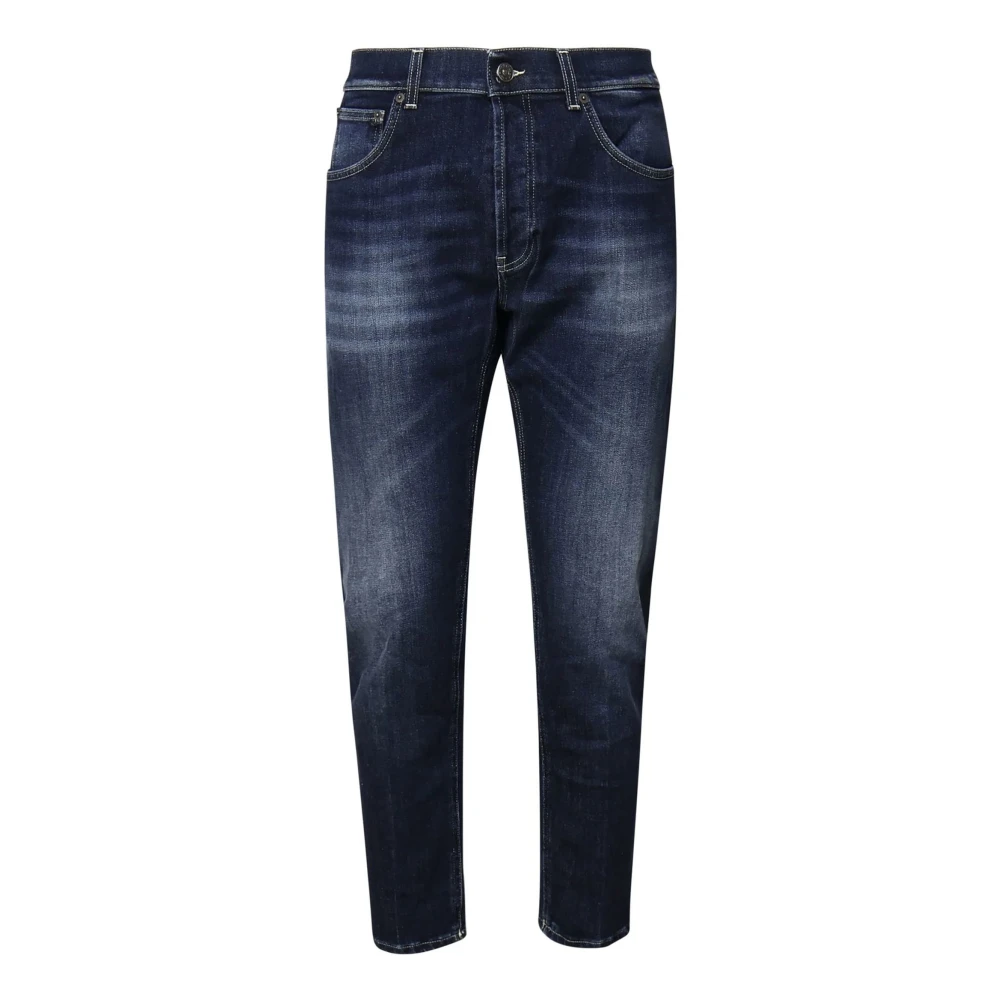 Dondup Blauwe Katoenen Indigo Slim Jeans Blue Heren