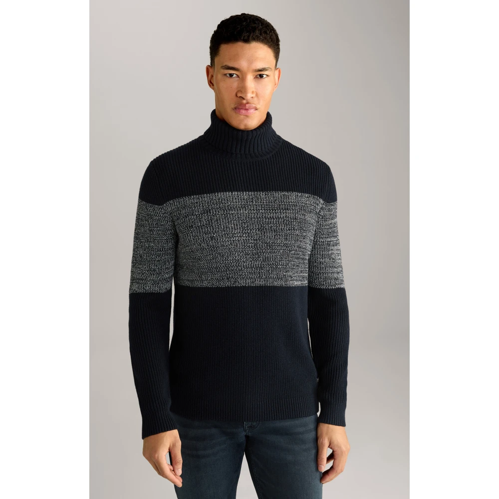 Joop! Gebreide Trui met Contraststreep Blue Heren