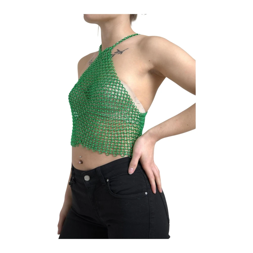 Dolce & Gabbana Women's Green Chainmail Halter Top