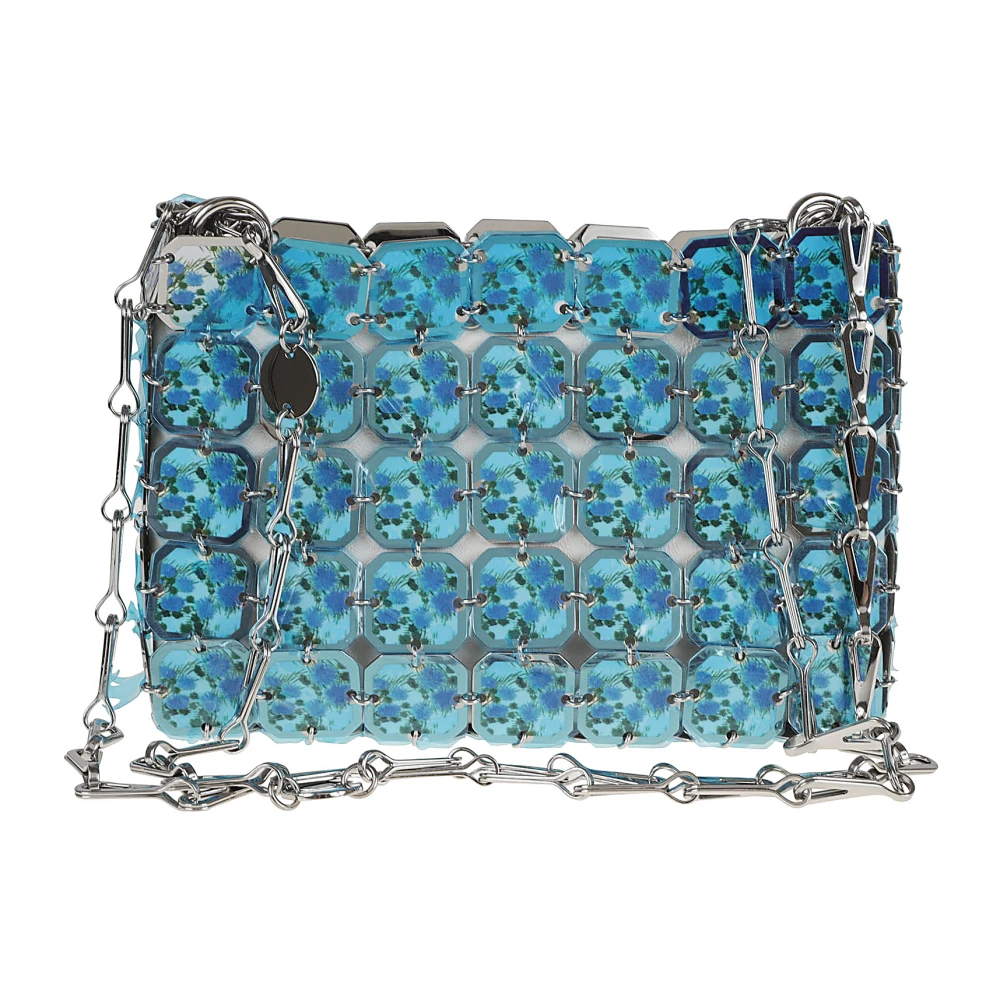 Paco Rabanne Metallic Schoudertas voor Vrouwen Blue Dames