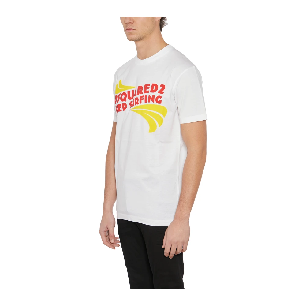 Dsquared2 Katoenen Print T-Shirt White Heren