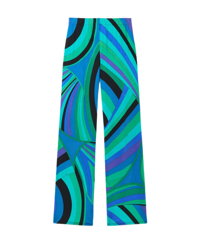 green-elasticated-waistband-straight-leg-pants