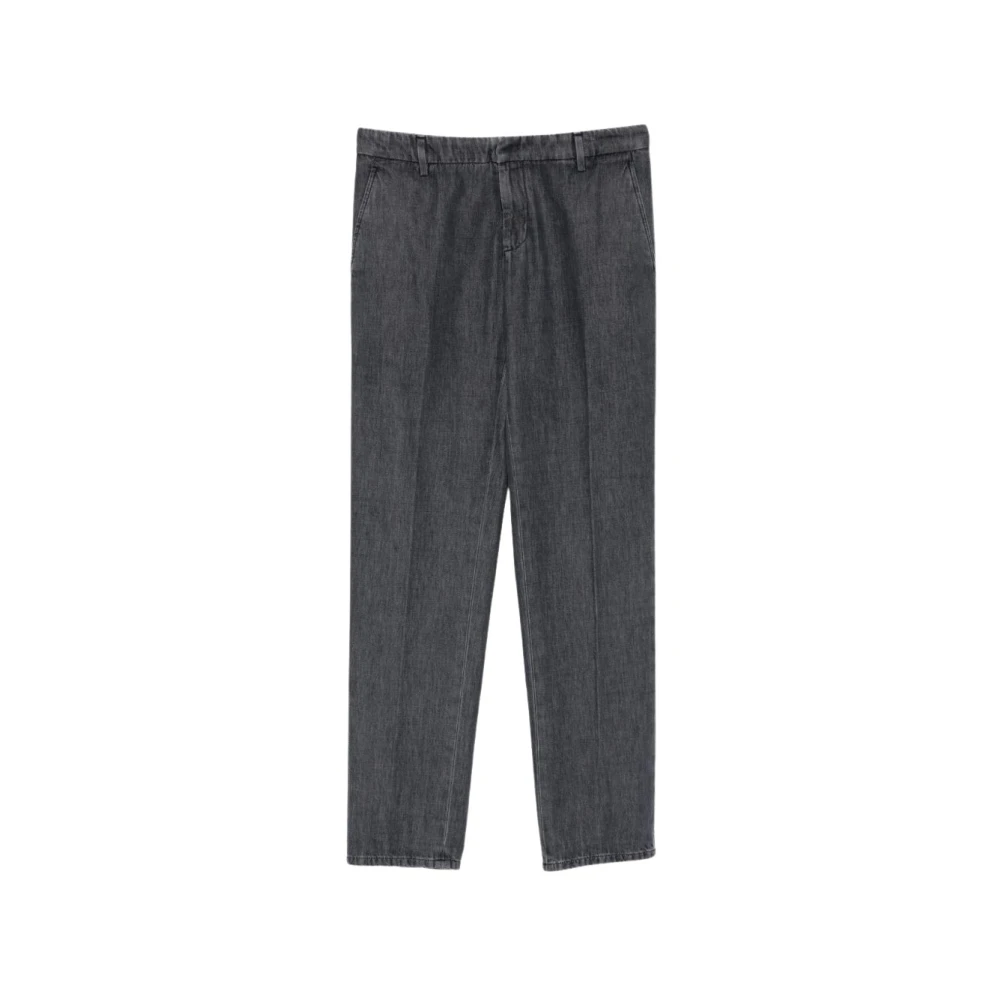 Dondup Men's Gray Straight Trousers, W33, Gaubert Trousers