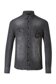 Denim -Logo -Hemd