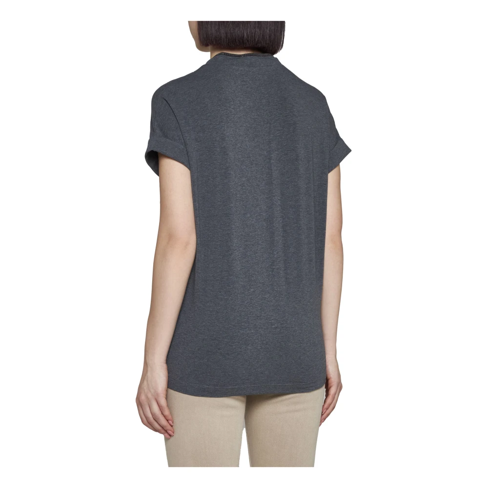 BRUNELLO CUCINELLI Grijze T-shirts en Polos Gray Dames