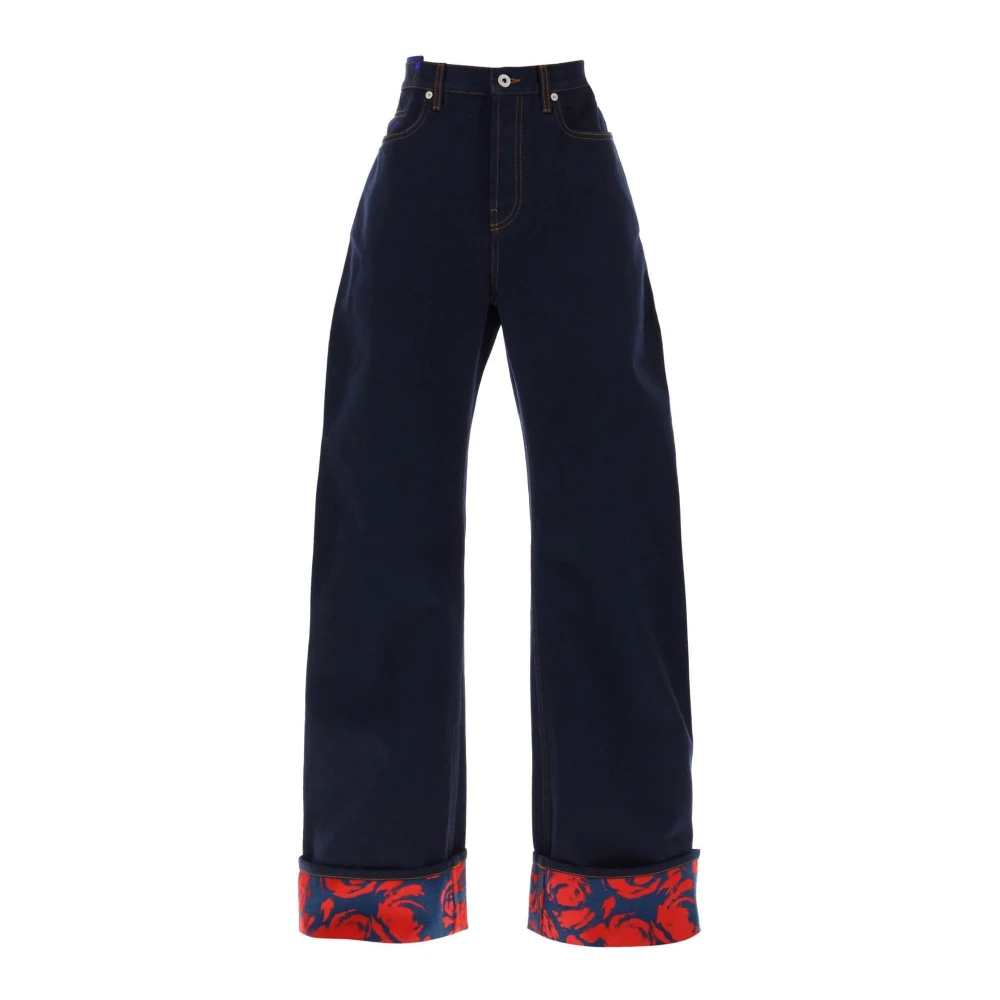 Burberry Wide Trousers Blue Dames