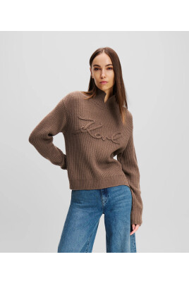 pull-tricote-gris-brun-avec-accent-logo