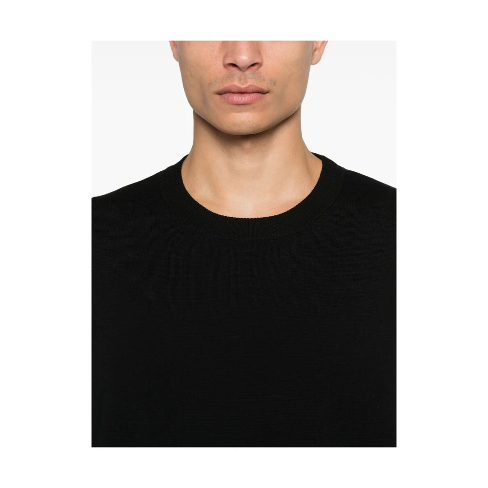 Goes Botanical Botanische Merinowol Ronde Hals Sweatshirt Black Heren