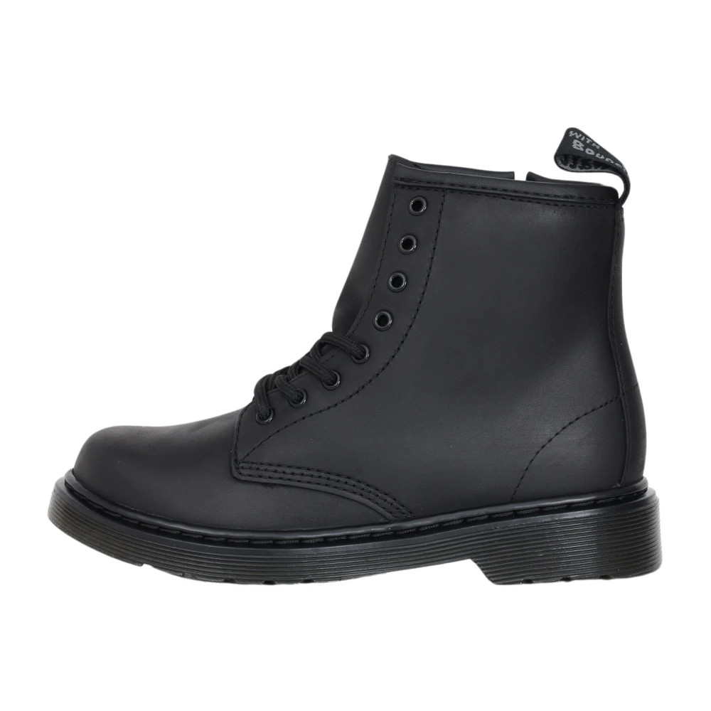 Dr. Martens Läderstövlar med dragkedja och förstärkta öglor Black, Unisex