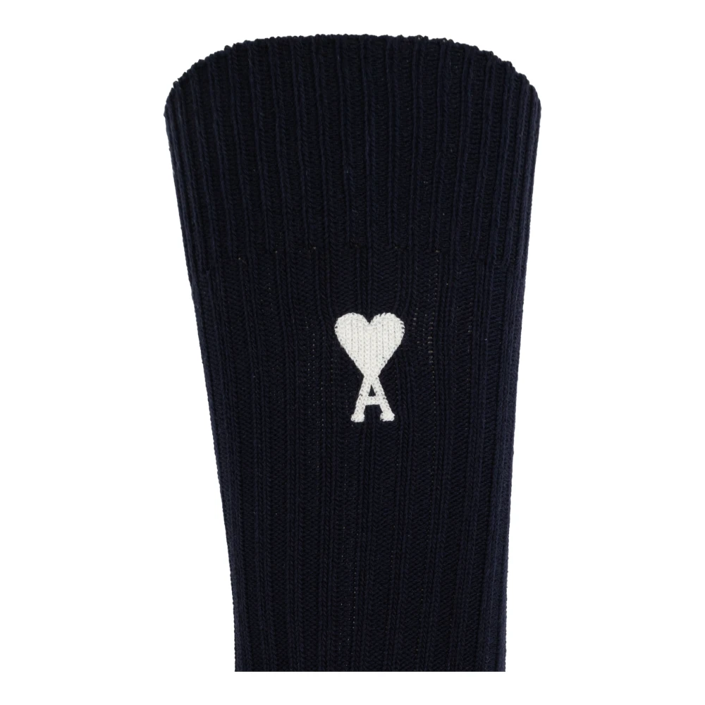 Ami Paris Geribbelde sokken Blue Heren