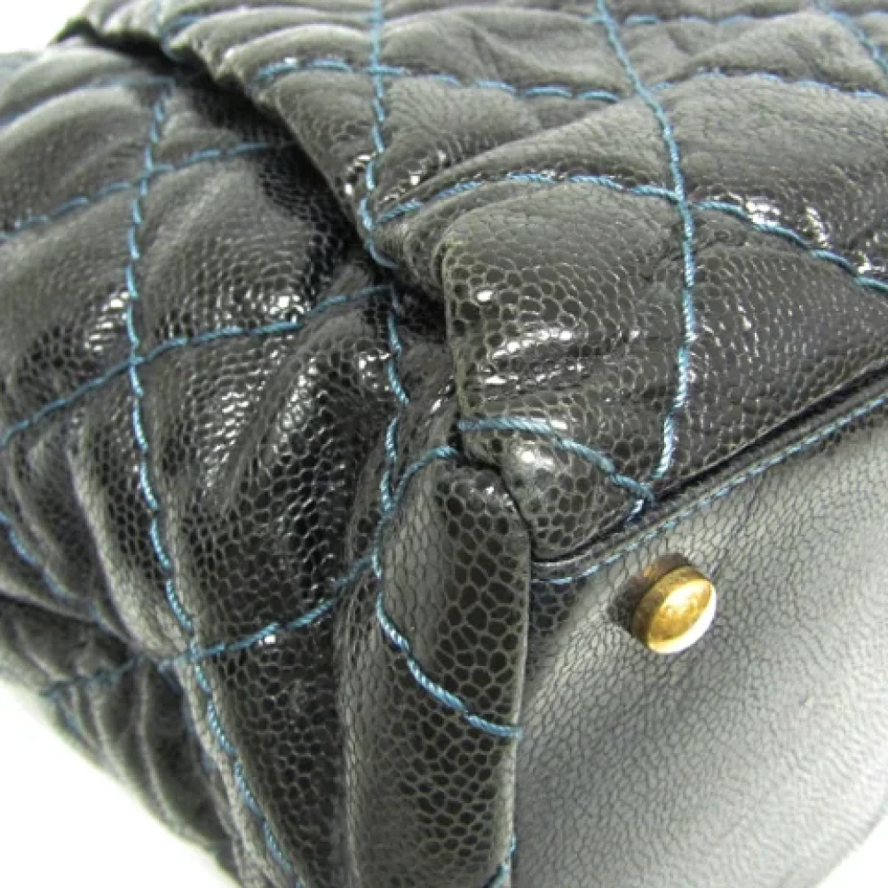 Chanel Vintage Pre-owned Leather chanel-bags Blue Dames
