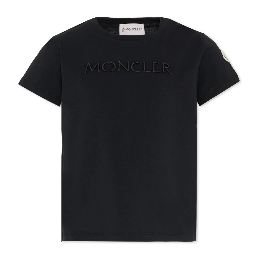 Moncler Boys Black Short Sleeve T-Shirt - Kids Short Sleeve T-Shirts - 10 Y - Kids