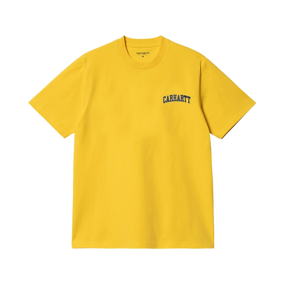 Carhartt WIP University Script T-Shirt Tijdloos design en stedelijke levensstijl Yellow Heren