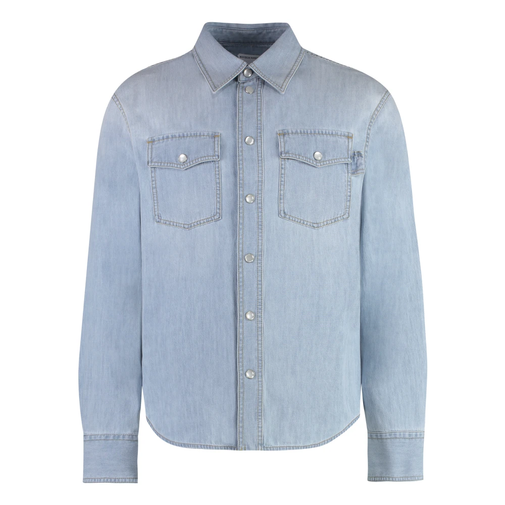 Bottega Veneta Men's Blue Denim Shirt - Denim Shirts - S - Shirts