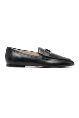 Svarta Läder Slip-On Skor