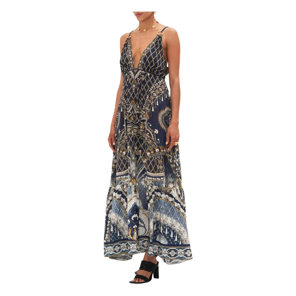 Camilla Elegant Tiered Dress with Hardware Multicolor Dames