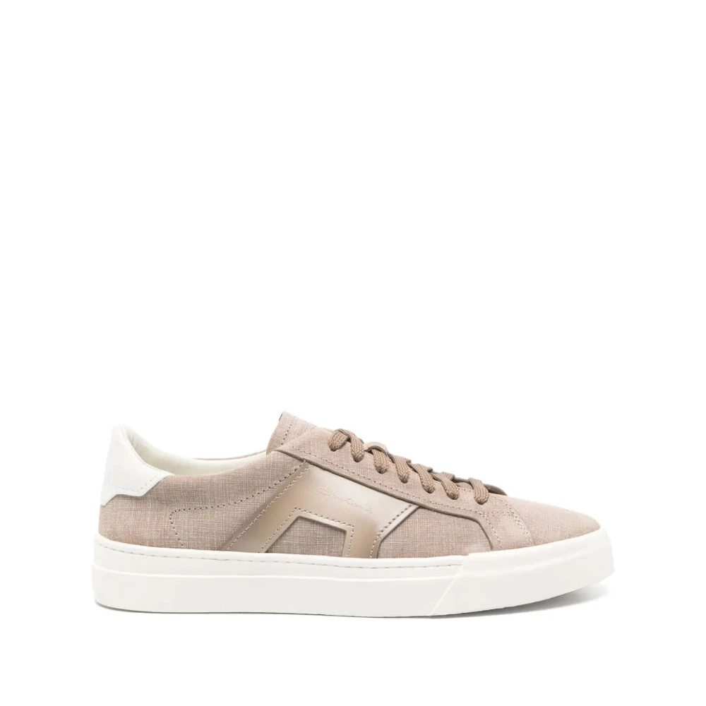 Santoni Men's Brown Double Buckle Trainers - Sneakers - 8 Uk - Shoes