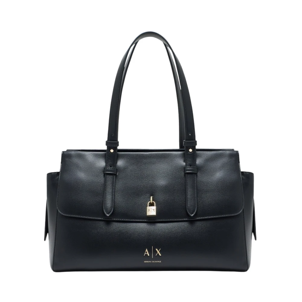 Armani Exchange , Shopping Bags, Female, Black, One Size, Tote Bags