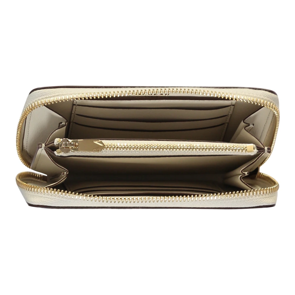 Moreau Paris Korrelig lederen ritsportemonnee Beige Dames